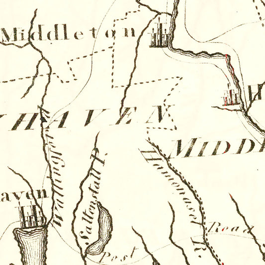 Vintage Map of Connecticut, 1795