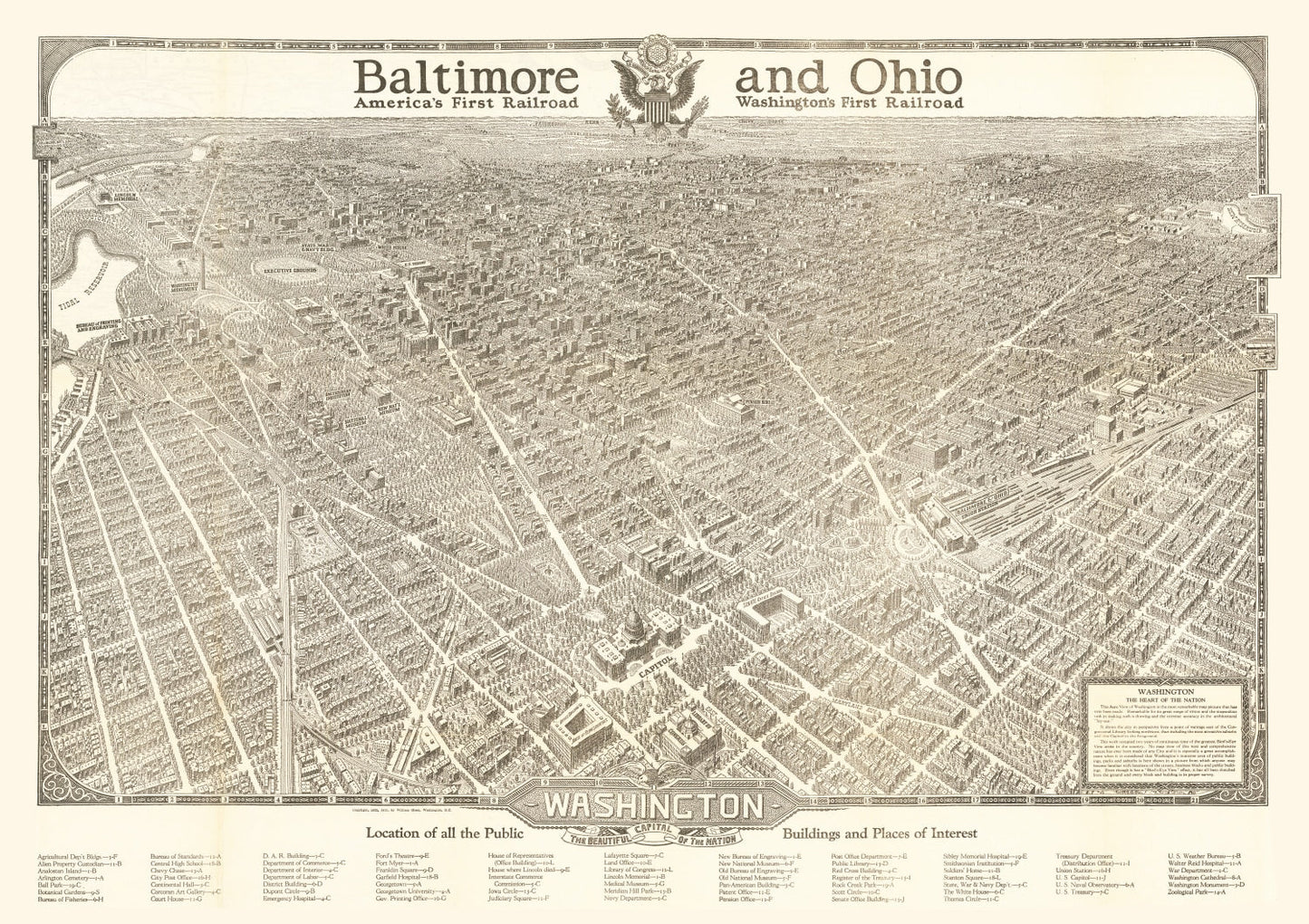 Vintage Map of Washington, DC, 1923