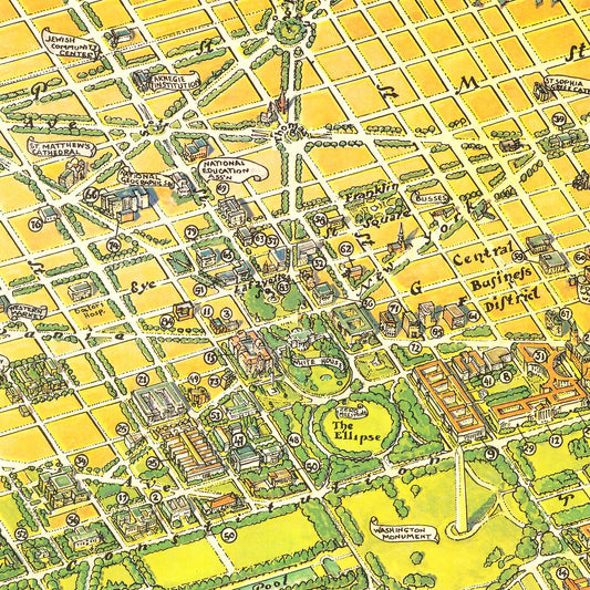 Vintage Map of Washington, DC, 1948