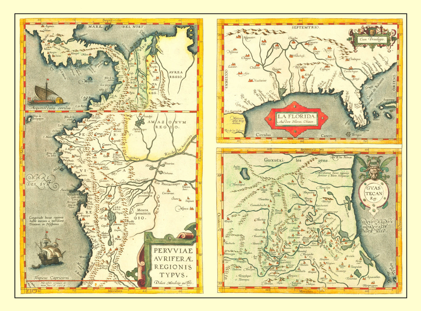 Vintage Map of Florida 1584