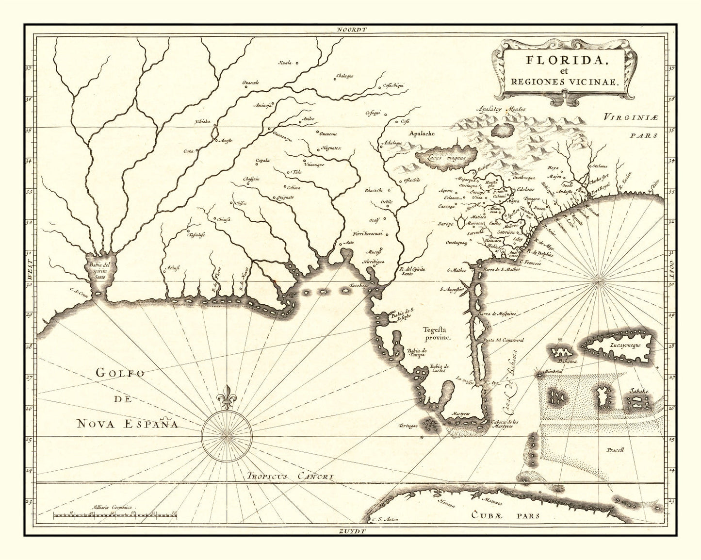 Vintage Map of Florida, 1834