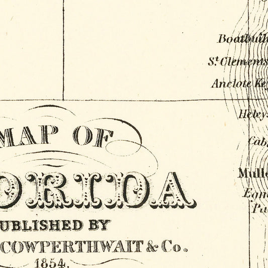 Vintage Map of Florida, 1854