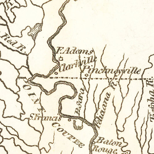 Vintage Map of Louisiana, 1814