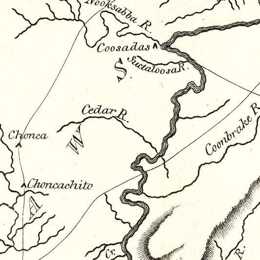 Vintage Map of Mississippi, 1814