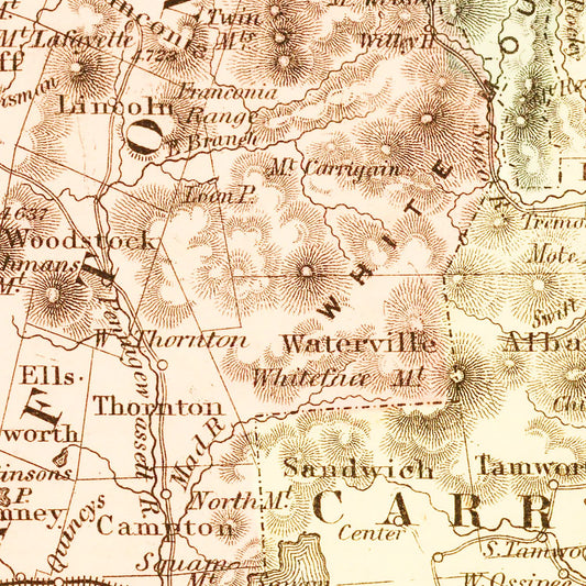 Vintage Map of New Hampshire, 1858