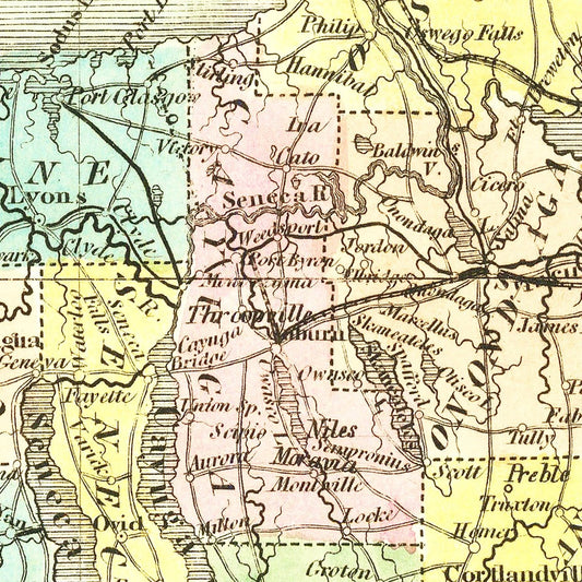 Vintage Map of New York State, 1836