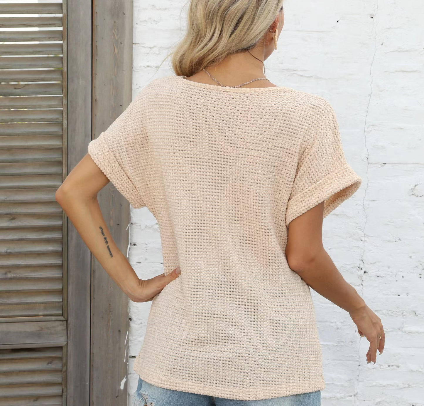 CozyWaffle Knit Top: Effortless Style Meets Everyday Comfort