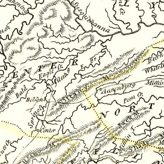 Vintage Map of Pennsylvania, 1804