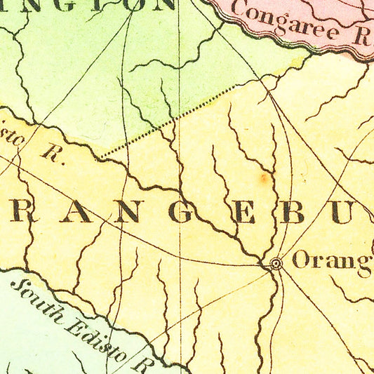Vintage Map of South Carolina, 1824
