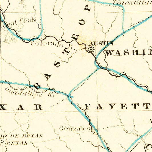 Vintage Map of Texas, 1835