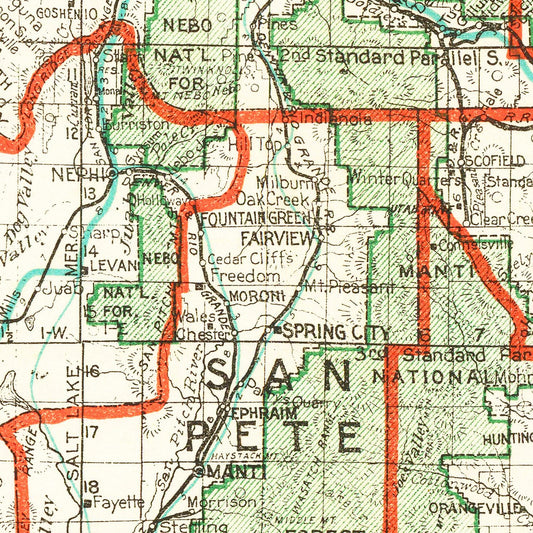 Vintage Map of Utah, 1916