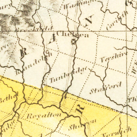 Vintage Map of Vermont, 1823