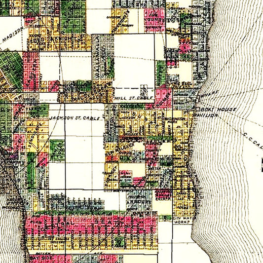 Vintage Map of Seattle, Washington, 1890