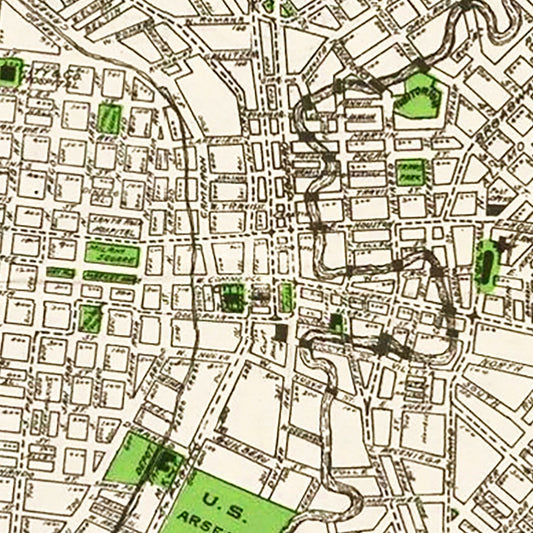 Vintage Map of San Antonio, Texas, 1924