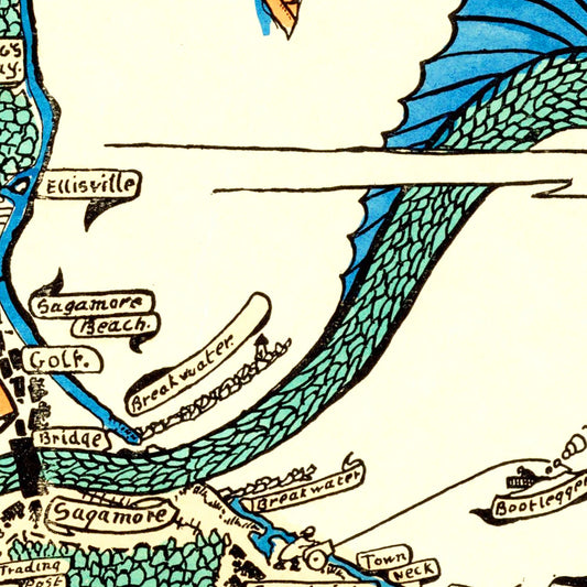 Vintage Map of Cape Cod, Massachusetts, 1926
