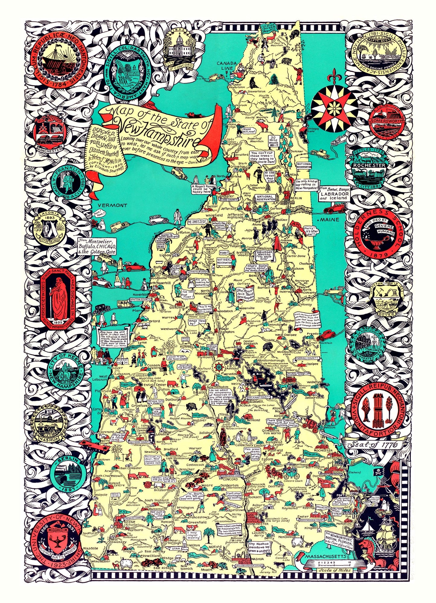 Vintage Map of New Hampshire, 1926