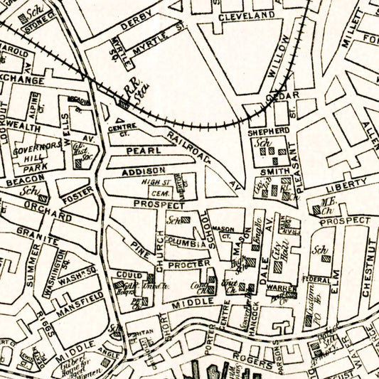 Vintage Map of Gloucester, Massachusetts, 1919