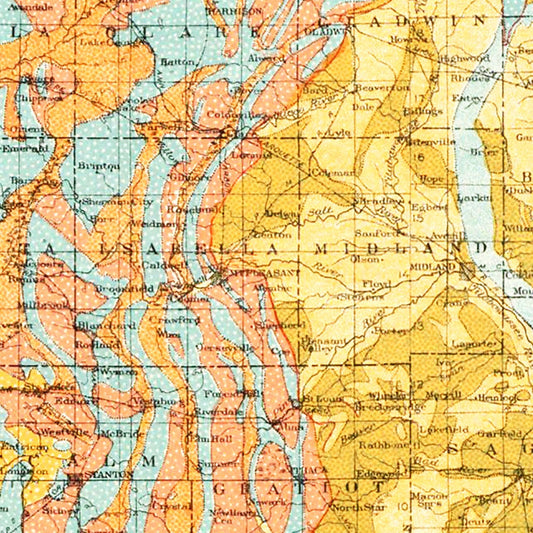 Vintage Map of Michigan, 1911