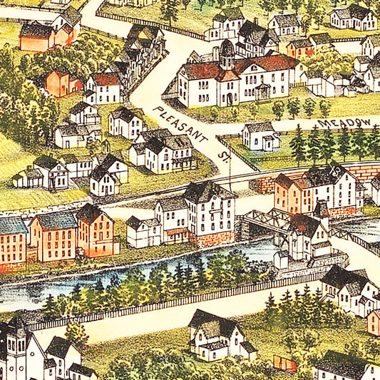 Vintage Map of Housatonic, Massachusetts, 1890 (Berkshire)