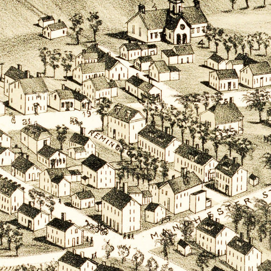 Vintage Map of Crompton, Rhode Island, 1889