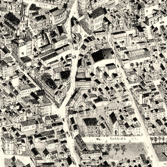 Boston Highlands, Massachusetts Vintage Map, 1888 - Suffolk