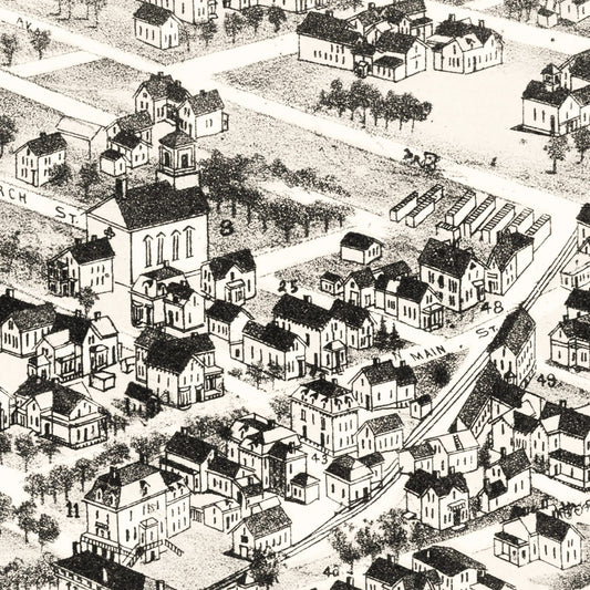 Vintage Map of Mansfield, Massachusetts, 1888
