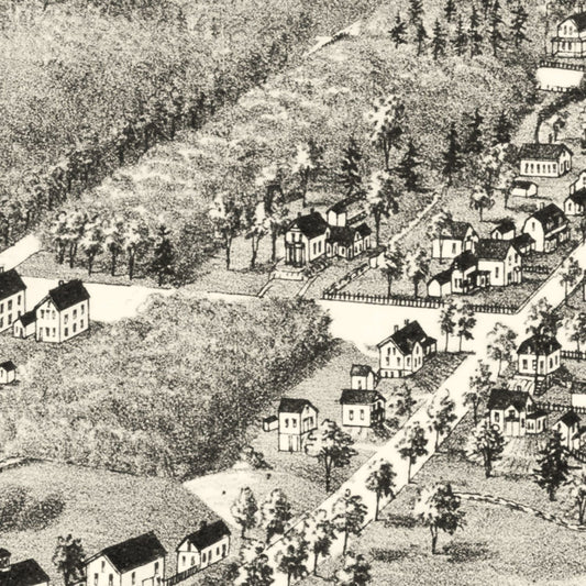 Vintage Map of Plainville, Massachusetts, 1887