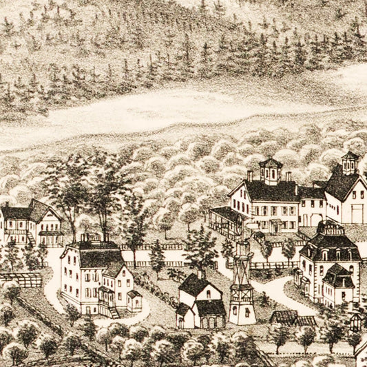 Vintage Map of Westford, Massachusetts, 1886