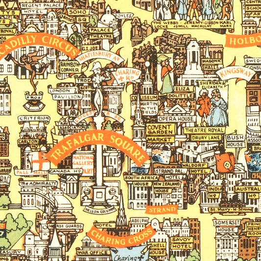 Vintage Map of London, England, 1951