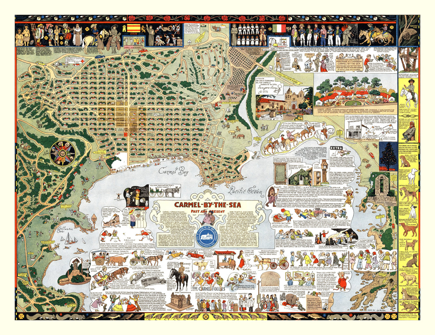 Vintage Map of Carmel-By-The-Sea, California, 1942