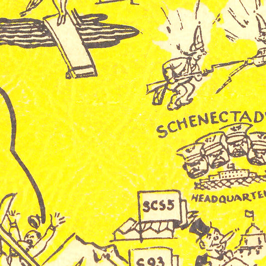Vintage Map of Schenectady District CCC, New York, 1937