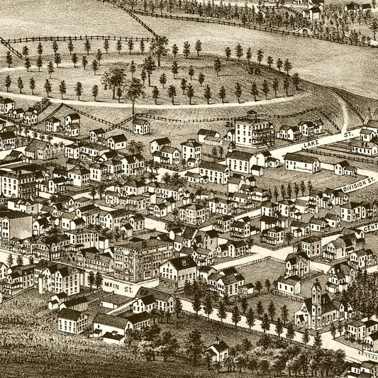 Vintage Map of Richfield Springs, New York, 1885