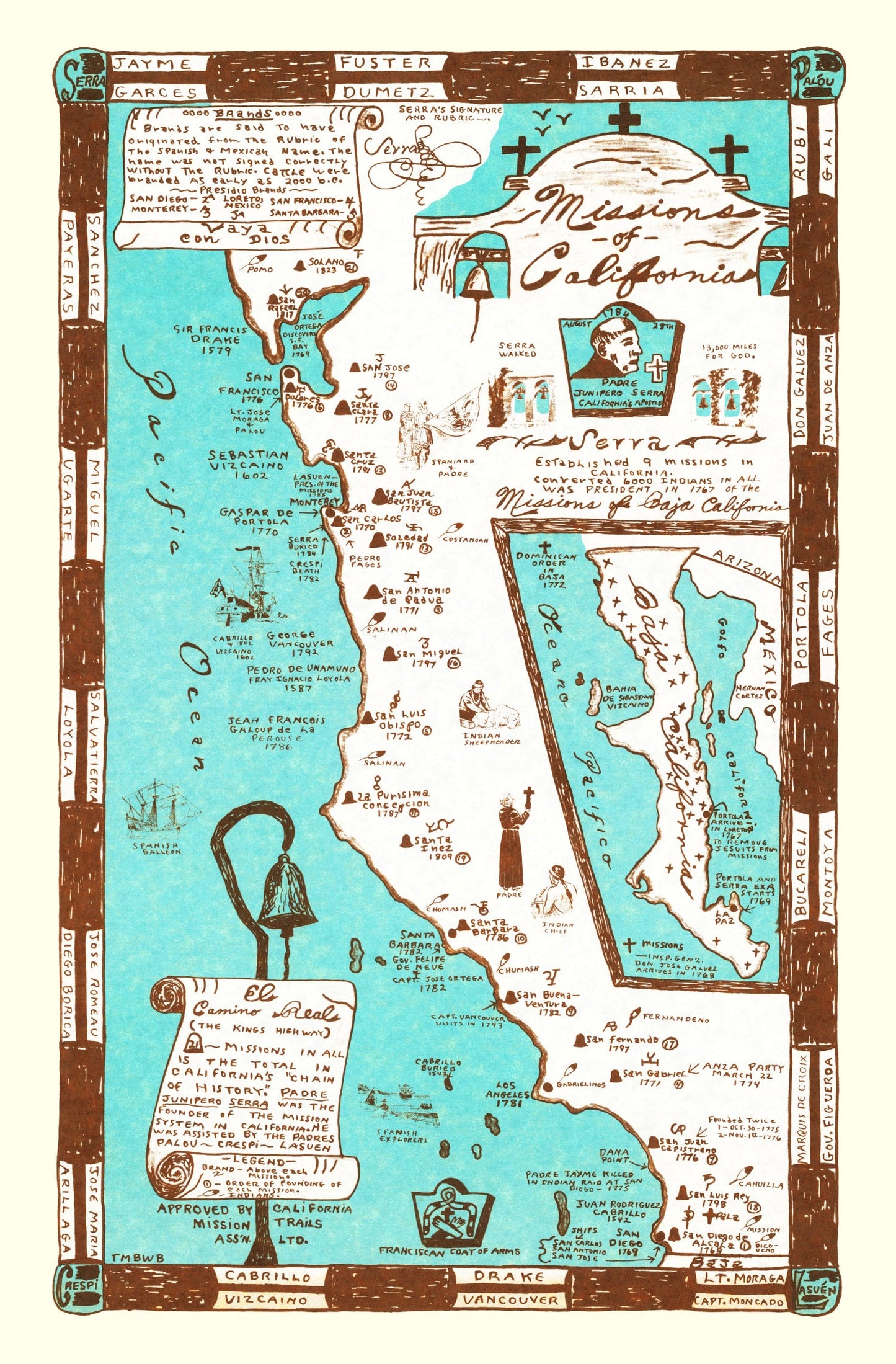 Vintage Map of California, 1954