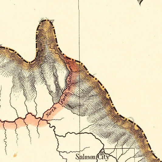 Vintage Map of Idaho, 1876