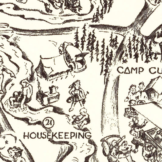 Vintage Map of Yosemite National Park, 1946