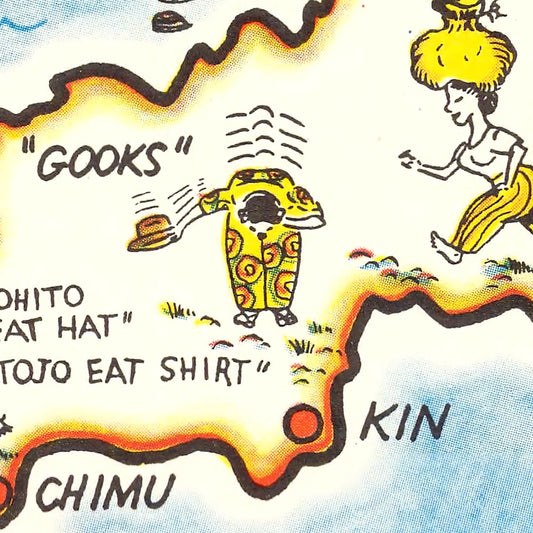 Vintage Map of the Ryukyu Islands, Japan, 1945