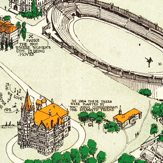 Syracuse University Campus Vintage Map, 1928