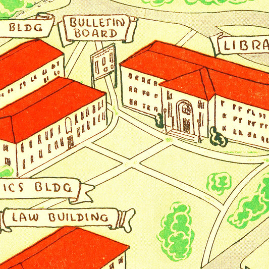 Vintage Map of Emory University, Atlanta, 1940