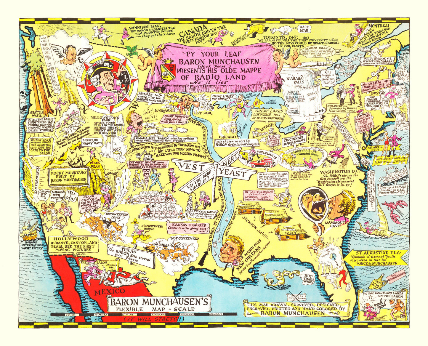 Vintage Map of the United States, 1932