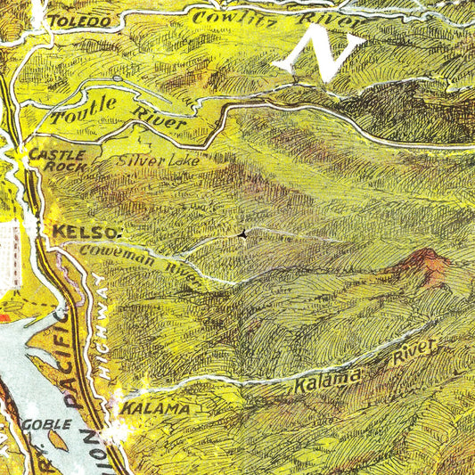 Vintage Map of Longview, Washington, 1923