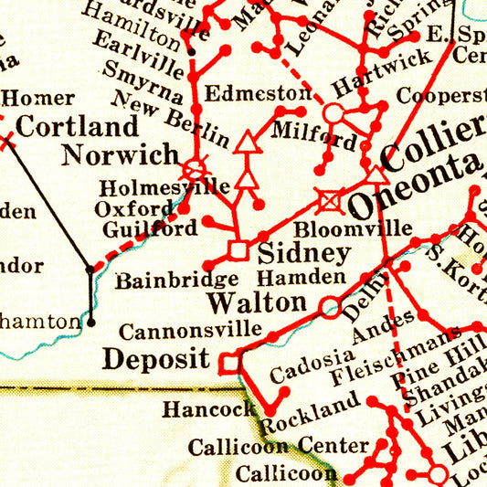 Vintage Map of New York State, 1926