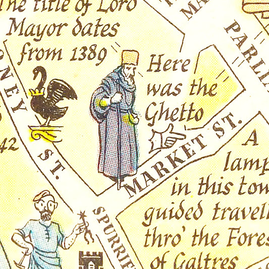 Vintage Map of York, England, 1948