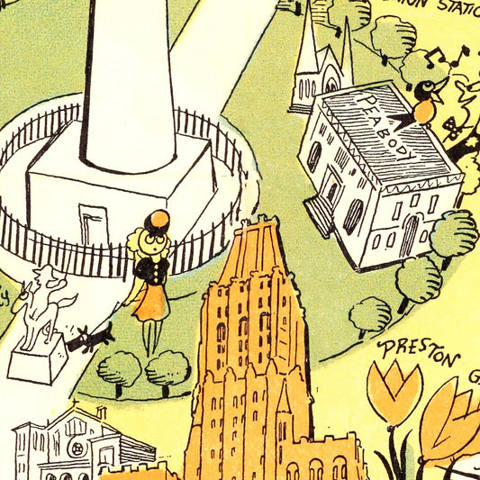 Vintage Map of Baltimore, Maryland 1947