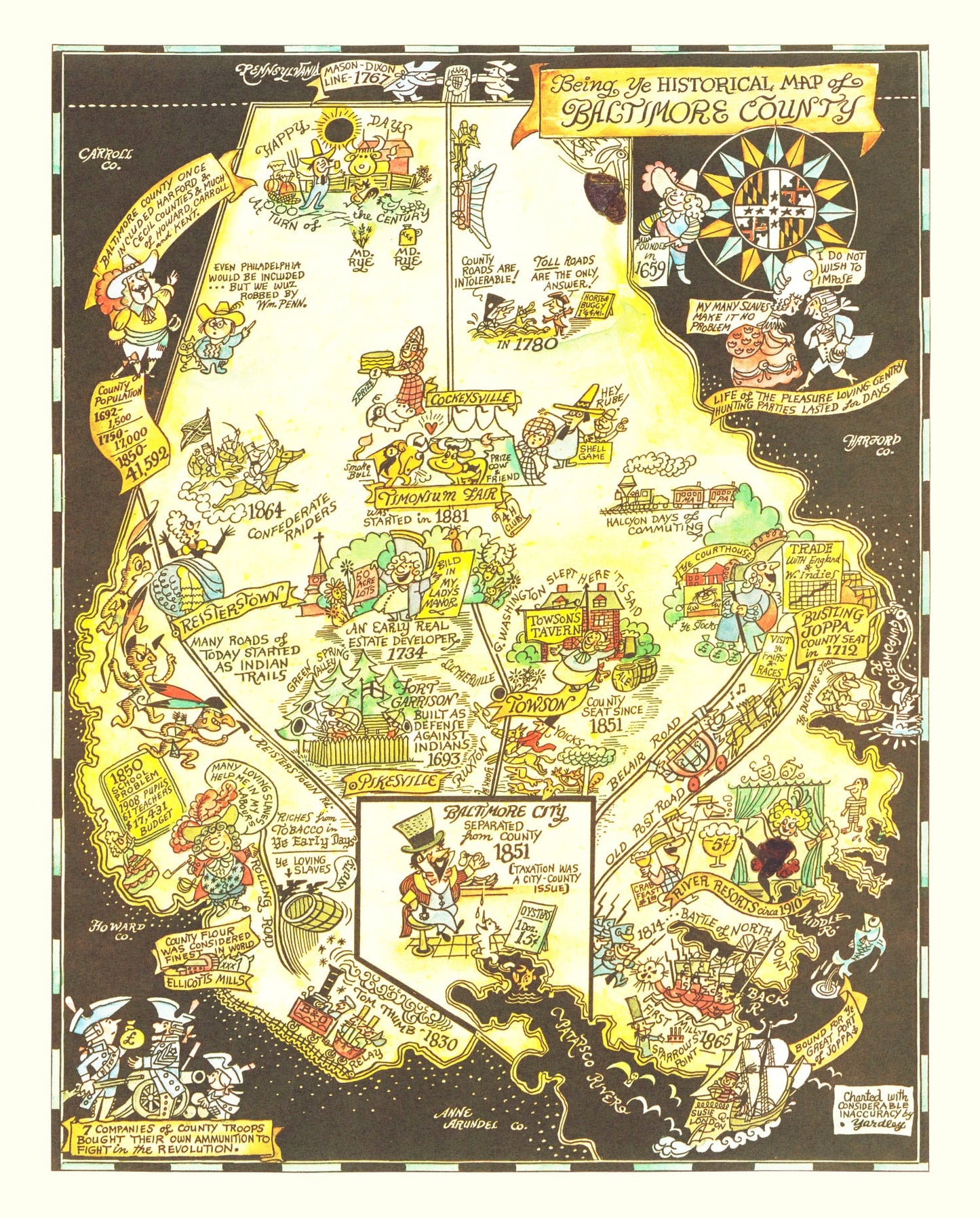 Vintage Map of Baltimore County, Maryland, 1935