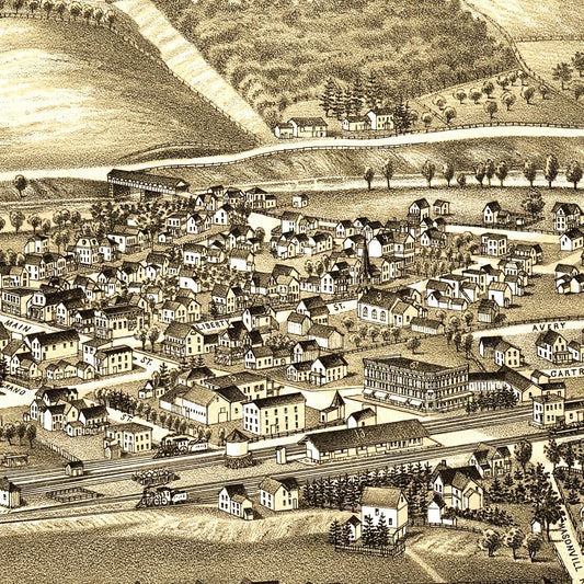 Vintage Map of Sidney, New York, 1887