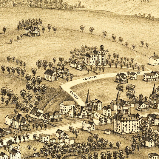 Vintage Map of Stamford, New York, 1890