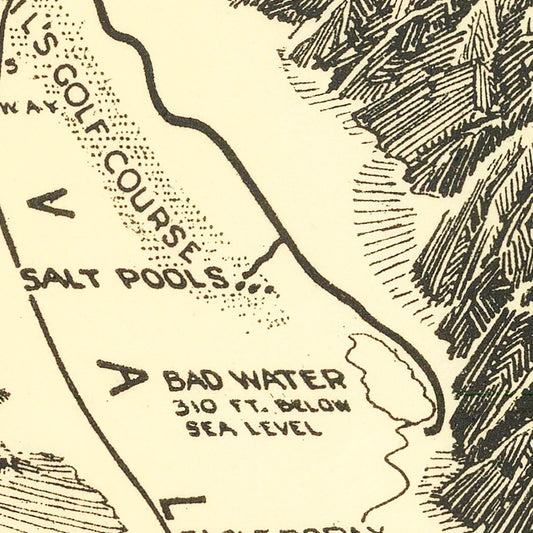 Vintage Map of Death Valley National Park 1929