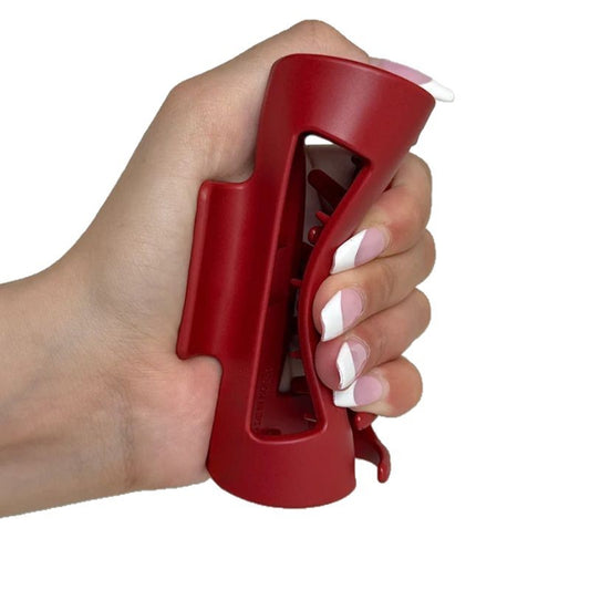 Red Soft silicone shark hair claw clip in black – 13cm unbreakable