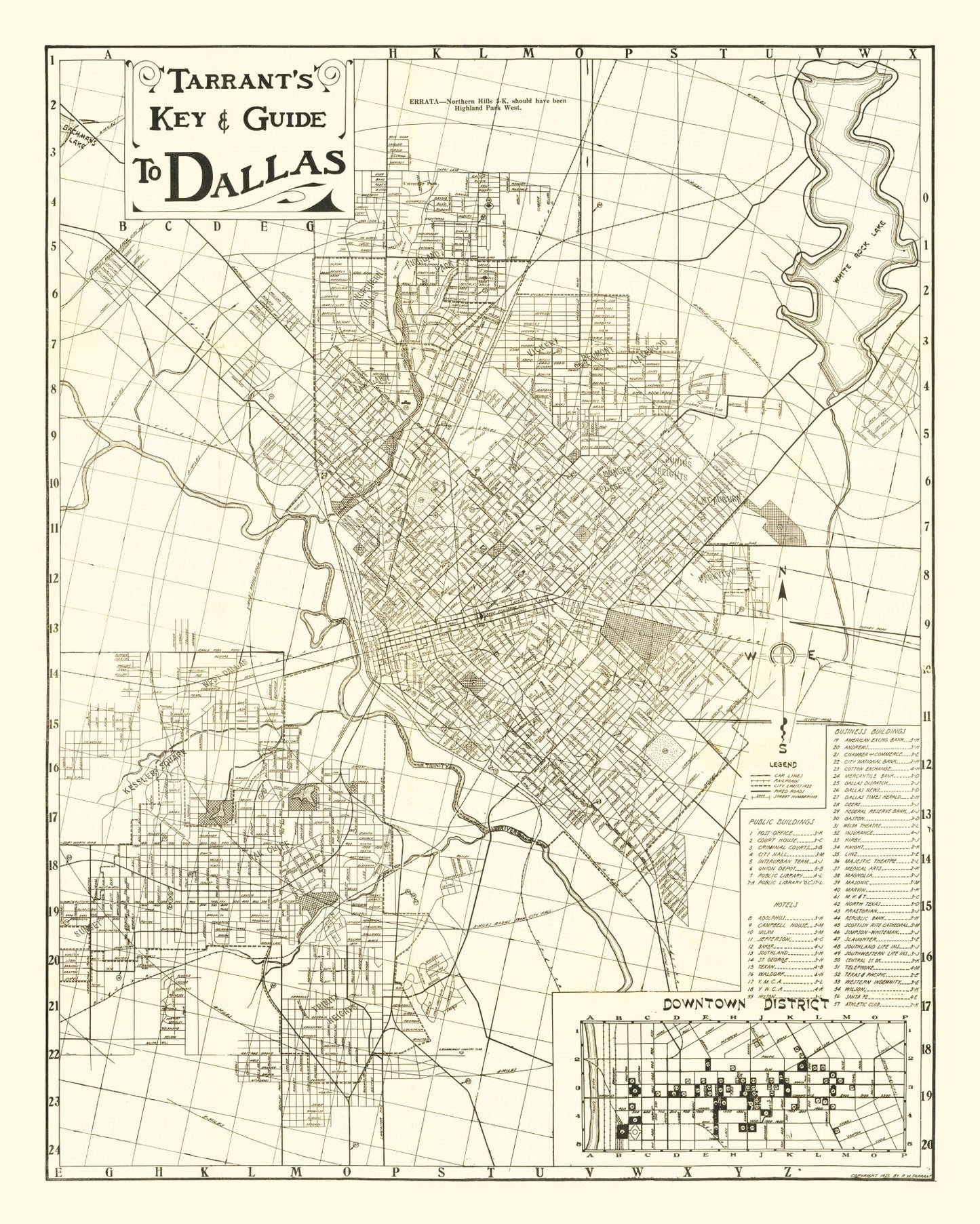 Vintage Map of Dallas County, Texas, 1925