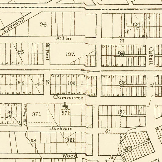Vintage Map of Dallas, Texas 1878